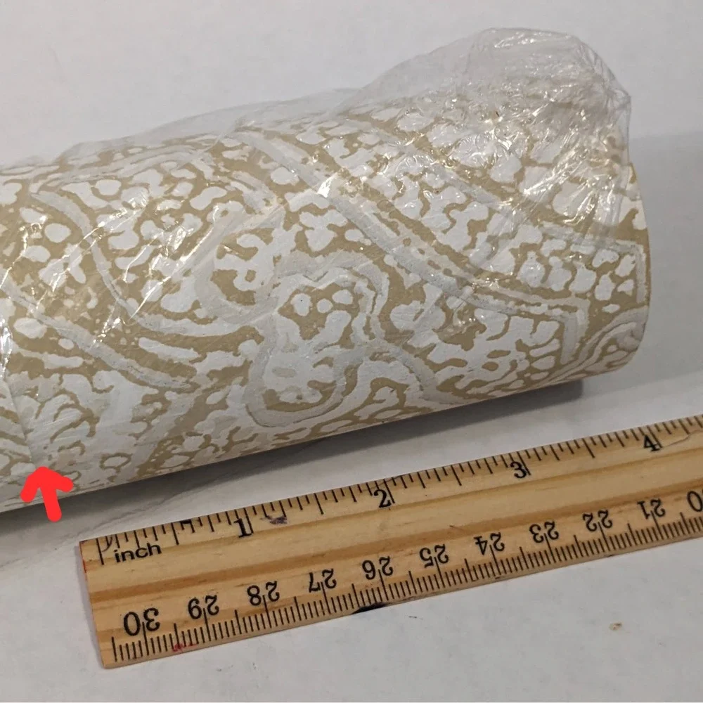 Thibaut Tulsi Block Wallpaper Tan White Paisley T-64187‎ Washable 60.75 Sq Ft